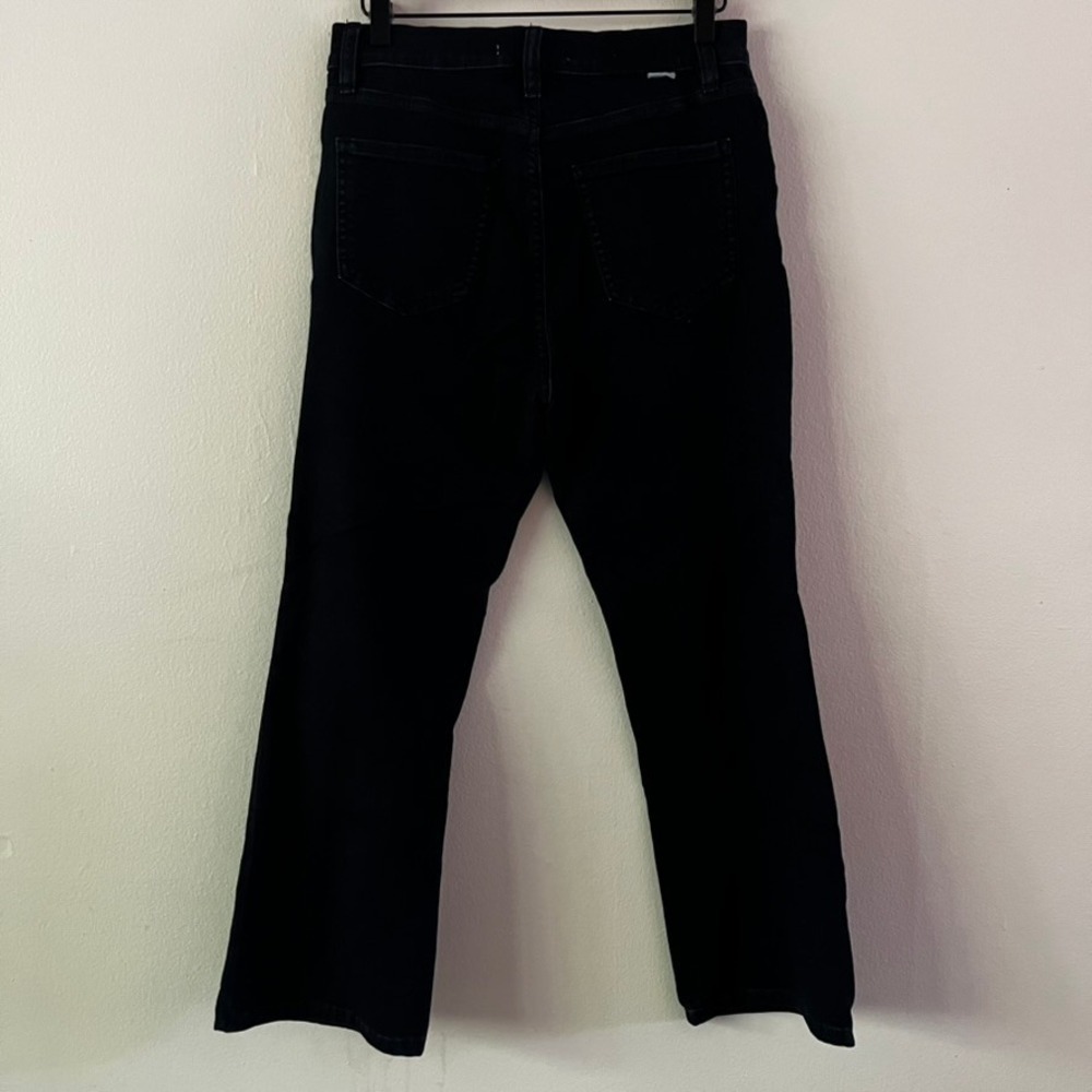 Daze Denim Dark Blue Wash High Rise Cropped Kick Flare Jeans Button Fly size 29 - Picture 6 of 11